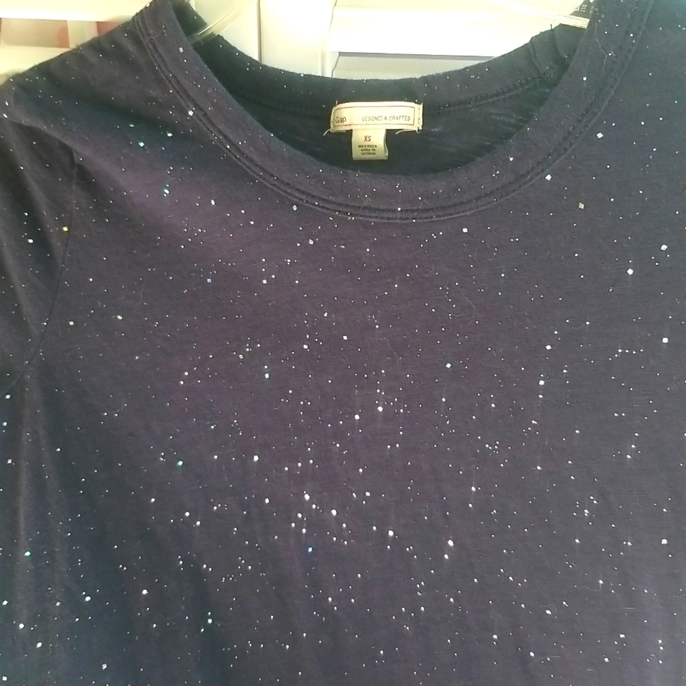 Sparkly Navy Gap Tee, XS, Worn Once